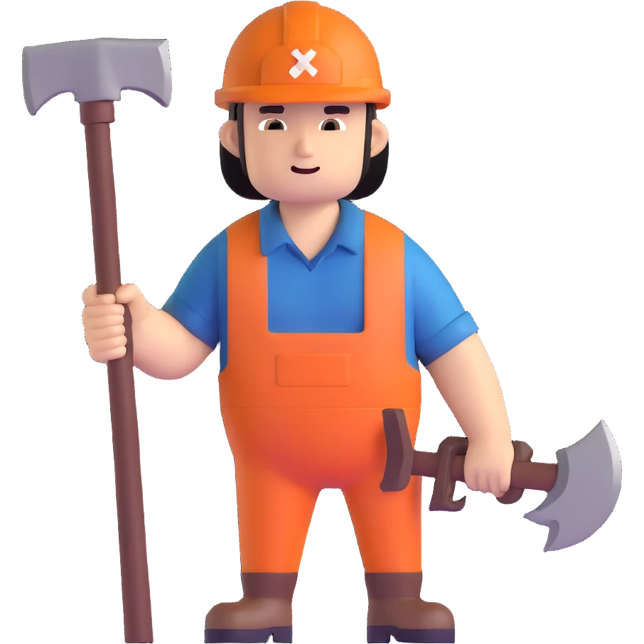 miner with helmet and pickaxe emoji