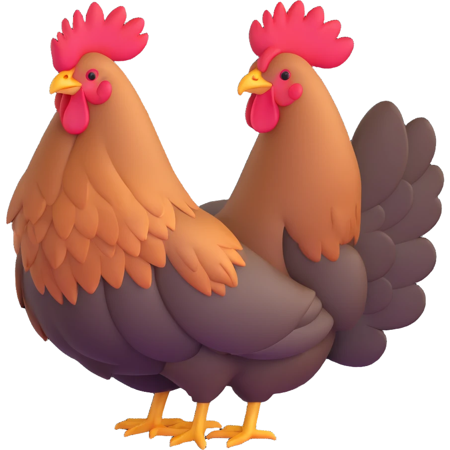 cute hen with fluffy feathers emoji