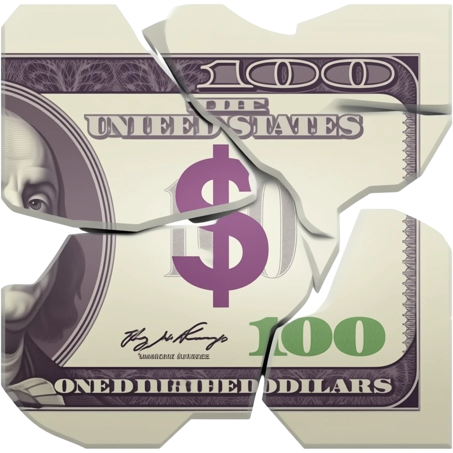 billet de 500 $ abimé emoji