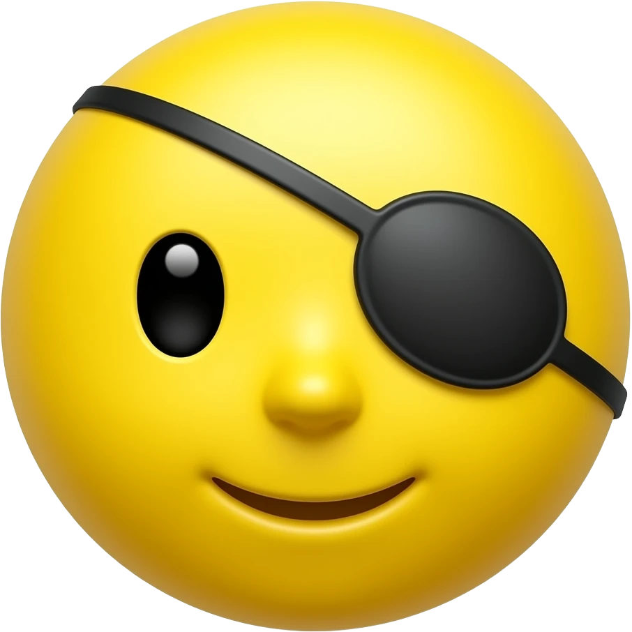 A default yellow circle face with a neutral expression with an eye ...