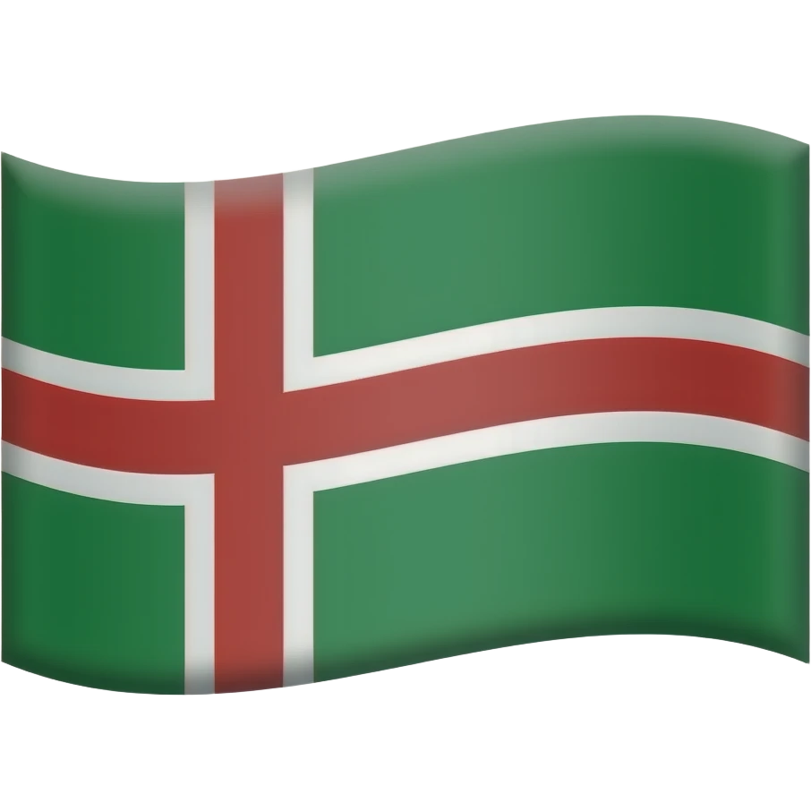 Norway flag but changee IT so  Red is green blue is Red emoji