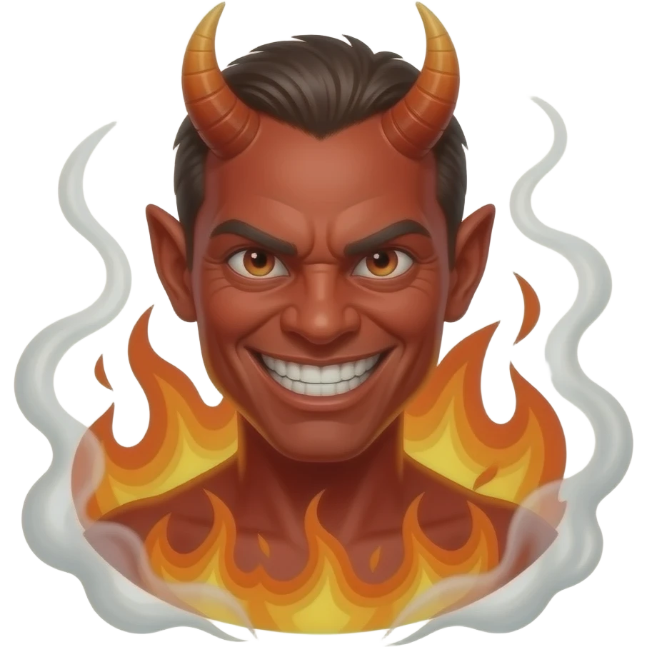 hellfire with evil smile smoke coming out emoji