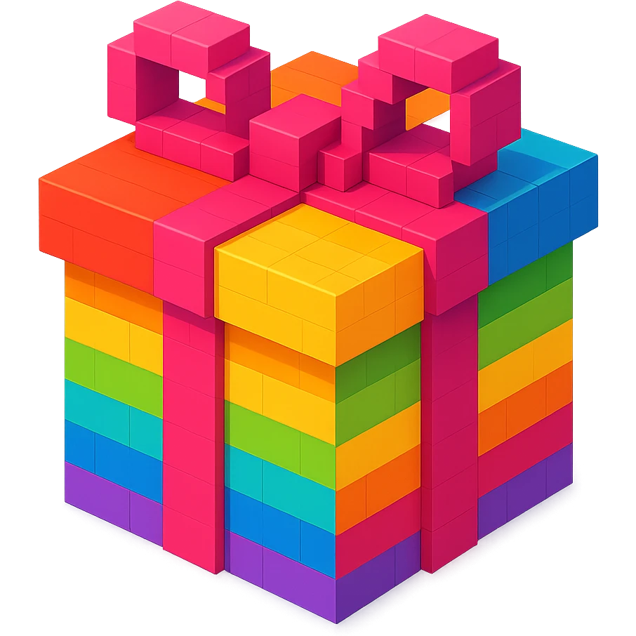 Rainbow gift emoji
