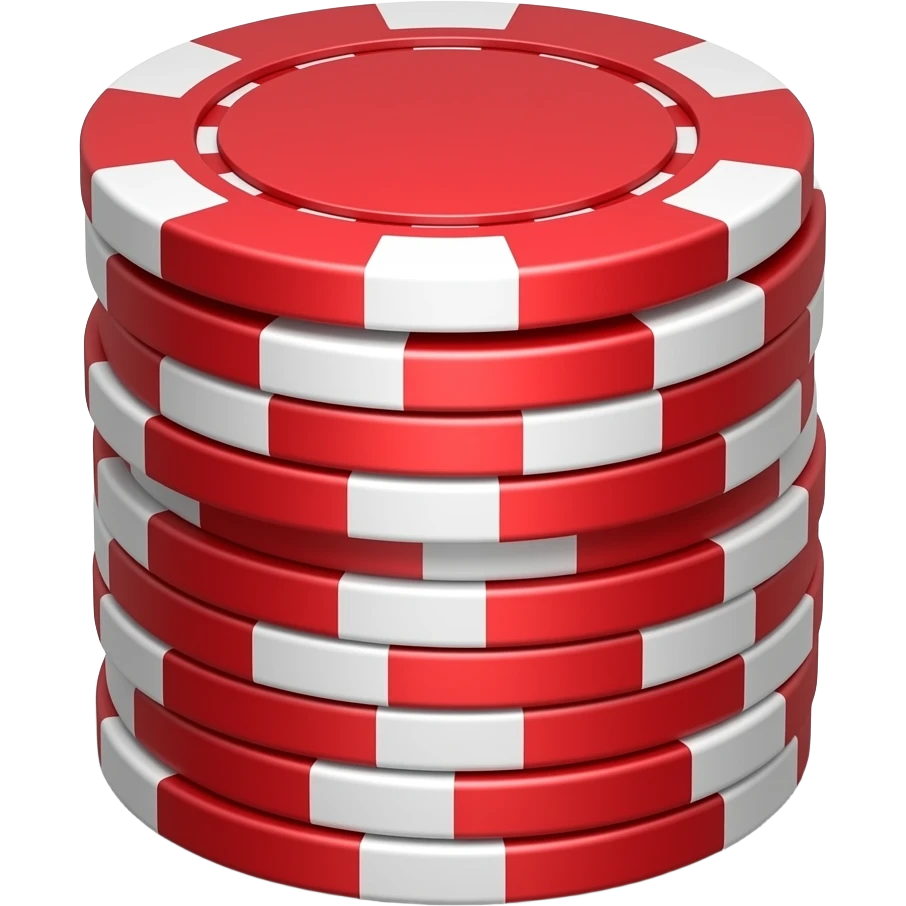 Red poker chips stack emoji
