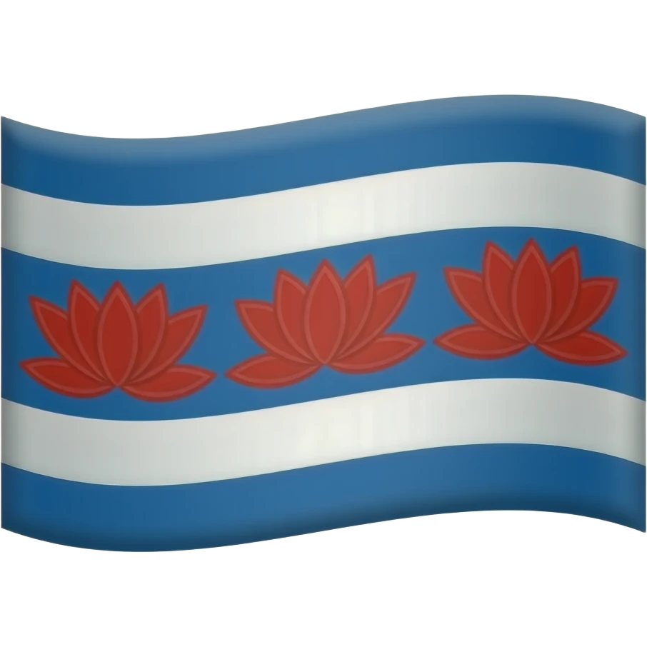 A Friesland Flag(Blue and white stripes and between them are red water-lilly leaves ) use the same form in the Apple emoji emoji
