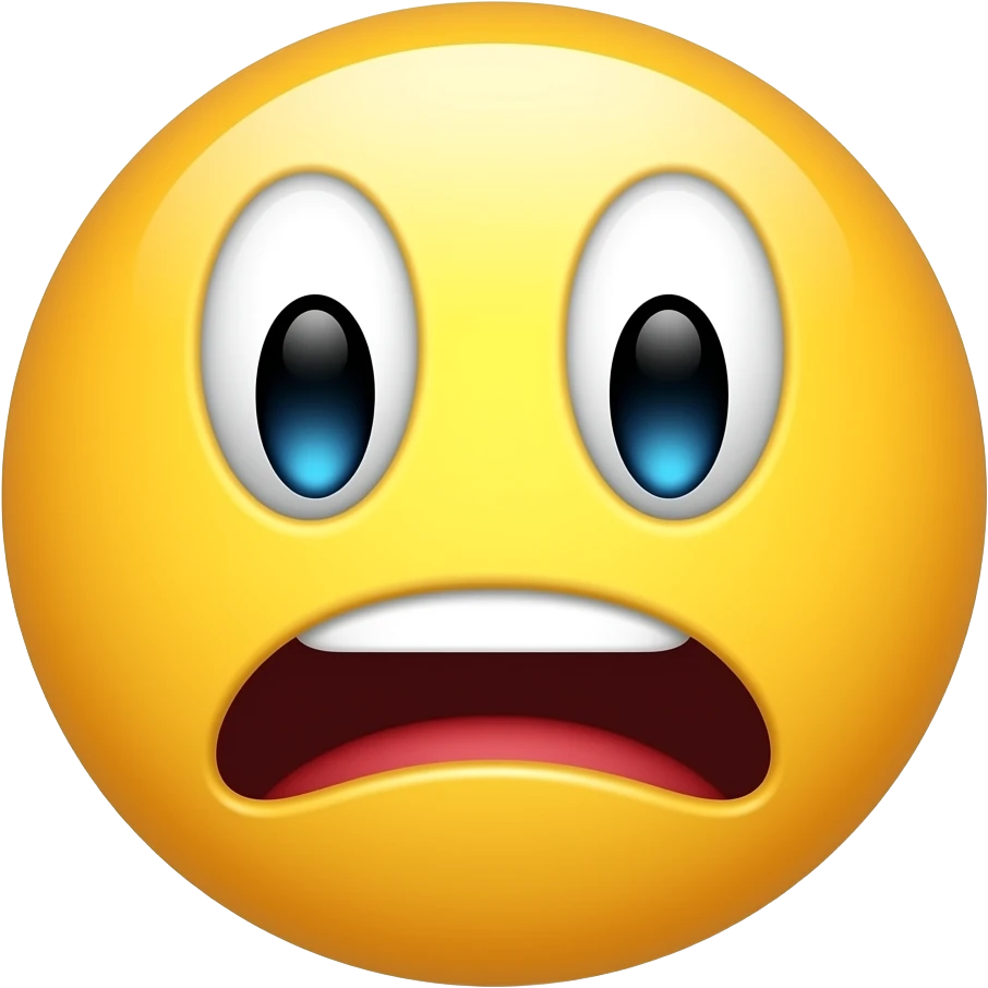 Make a 😀  emoji thats very horrified and skin turn white and scared. And plus. Its just a smiley face emoji