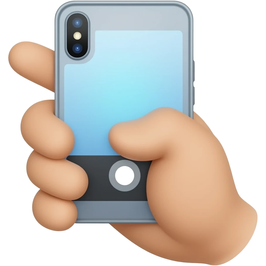 taking a photo phone fold with hand emoji