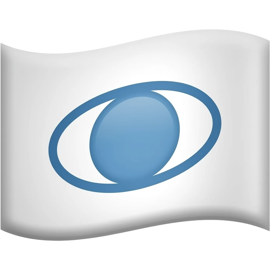 White flag with long oval on it emoji