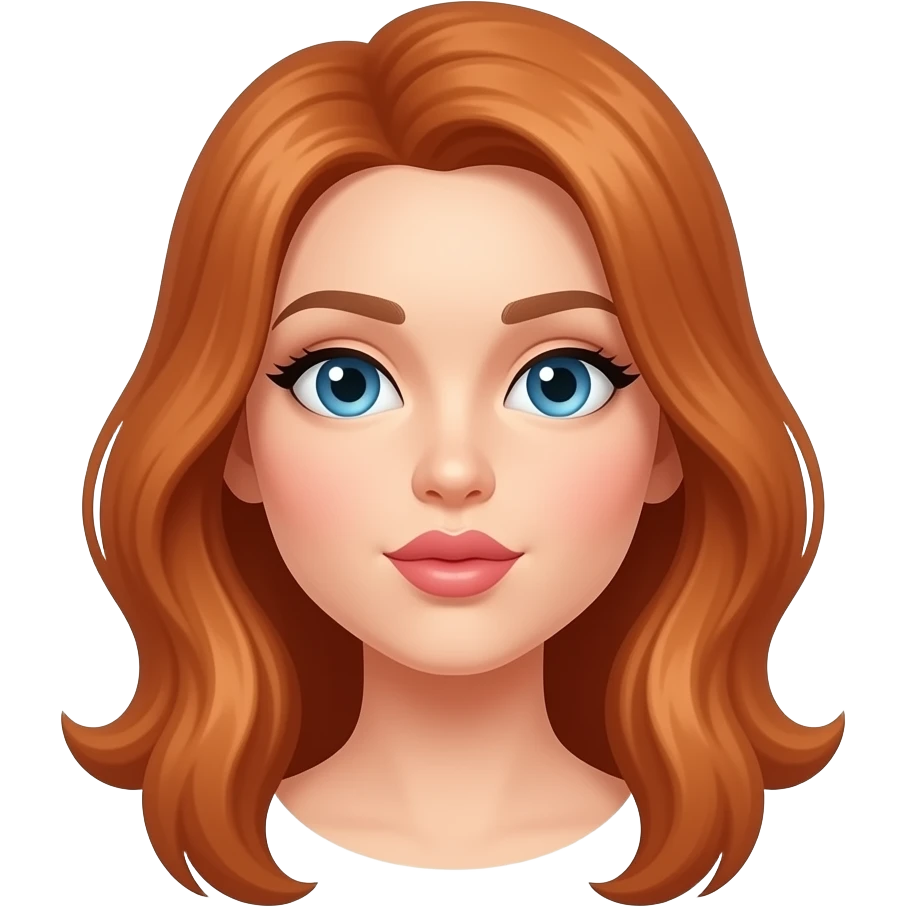 Mujer de cabello cobrizo tirando un beso emoji