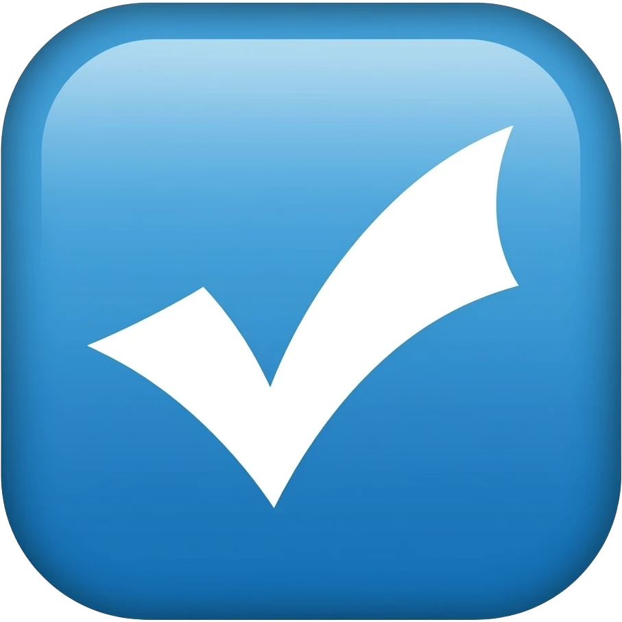 Make a white tick with blue background emoji