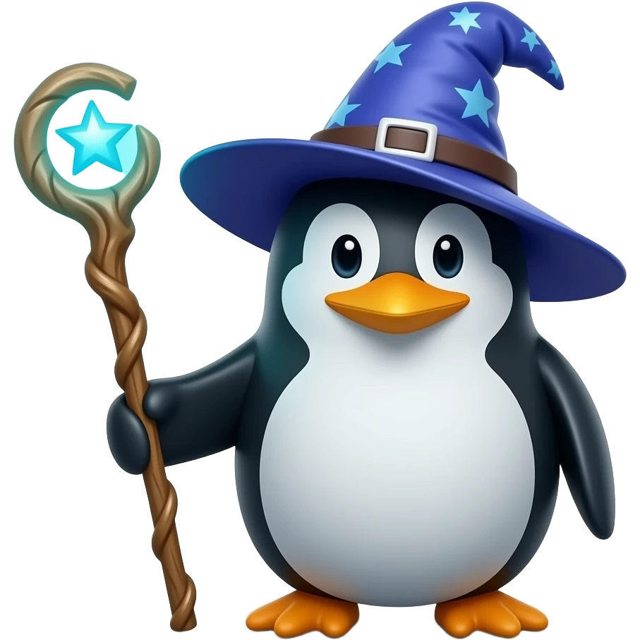 Penguin Wizard emoji