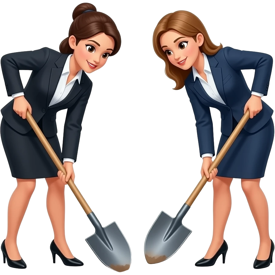 two business women digging a hole emoji