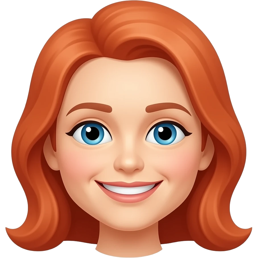 French yellow female Smiley face with red hair emoji