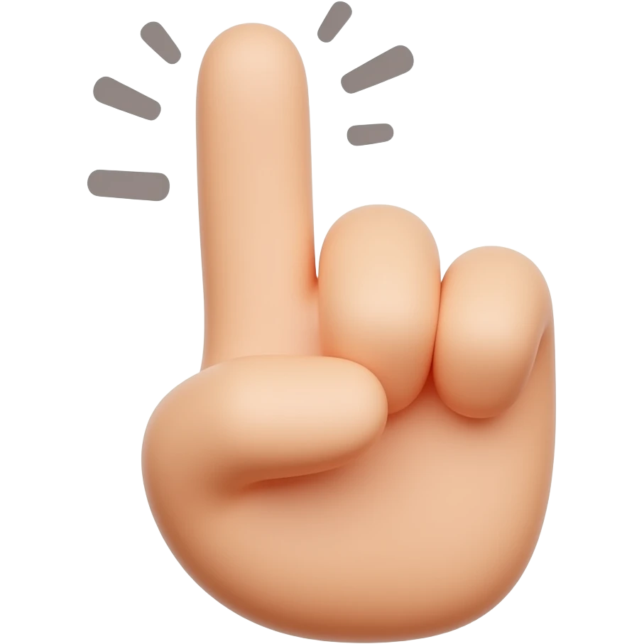 Cute 3D emoji hand only, four fingers total, index finger gently poking forward as if touching a cheek, playful cheek-poke pose, other fingers curled naturally, no visible thumb, glossy rounded soft texture, white background, centered. emoji