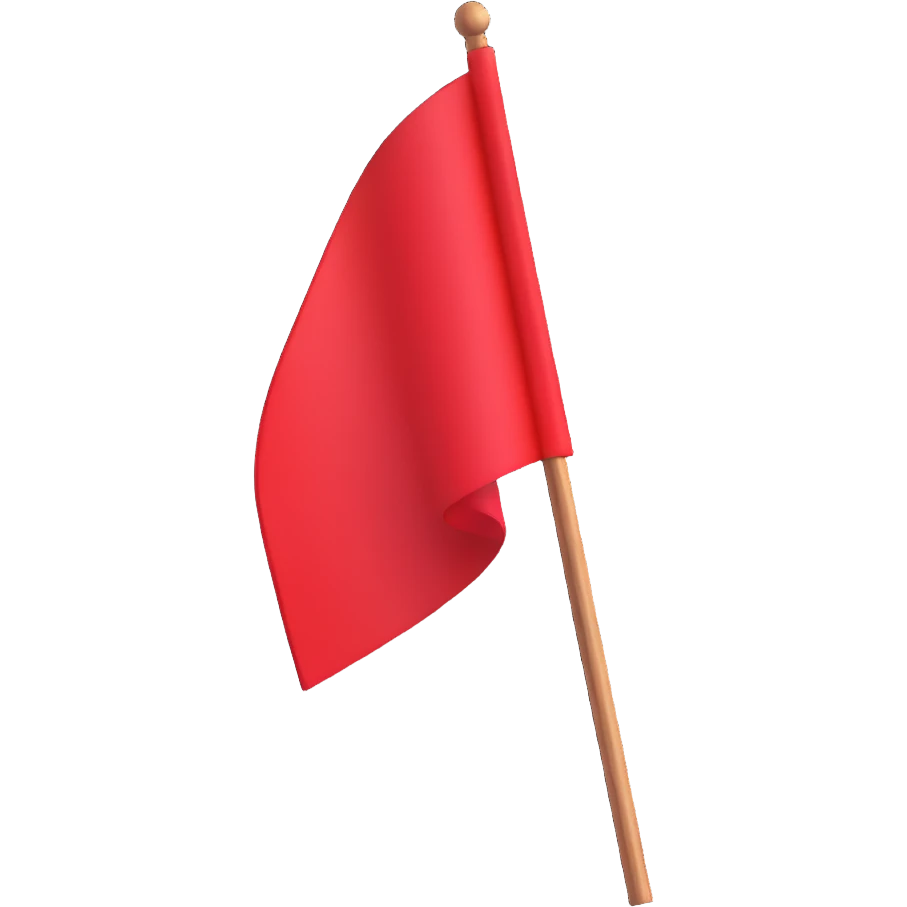 red flag on a wooden stick emoji