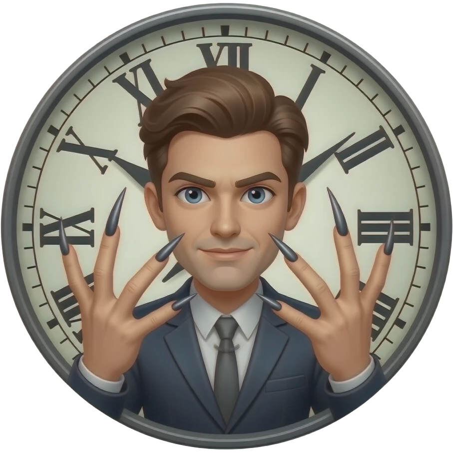 Make the normal emoji do the slay and the clock it with long nails emoji