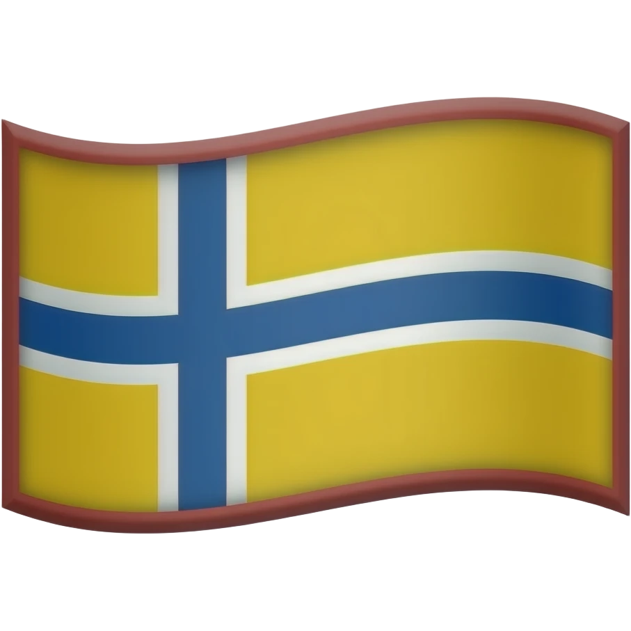 An emoji of a waving yellow flag featuring a blue Nordic cross with red borders emoji