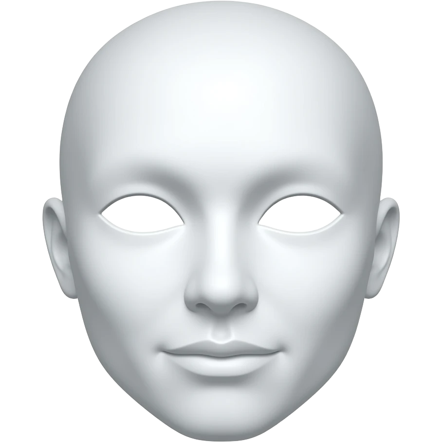 белая женская маска на лицо emoji