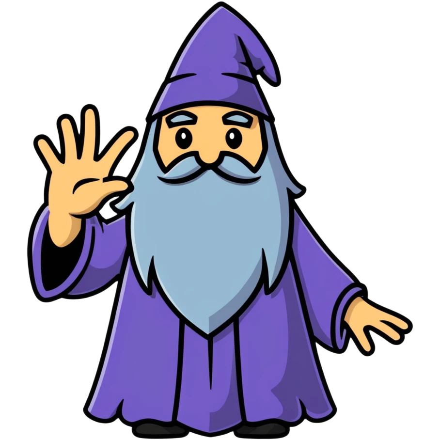 wizard making a stop hand sign emoji | AI Emoji Generator