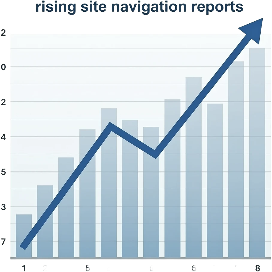 reports for site navigation. chart goes up and to the right emoji
