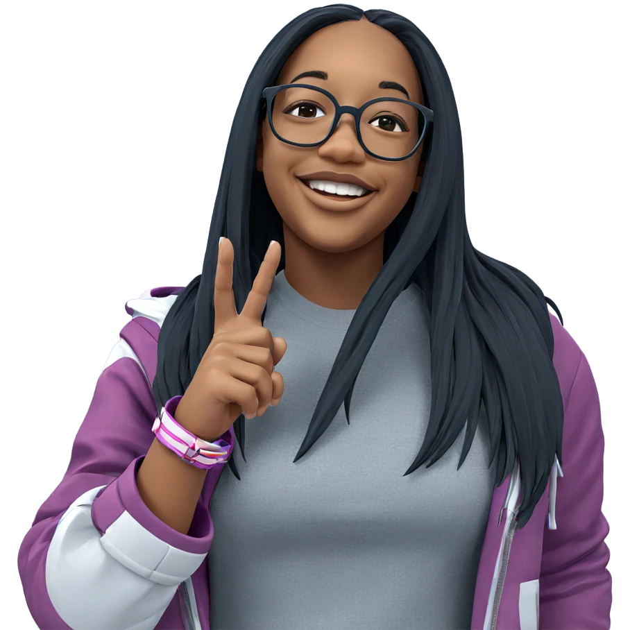smiling girl with glasses emoji