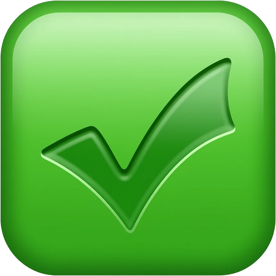GREEN CHECKMARK RECTANGLE emoji
