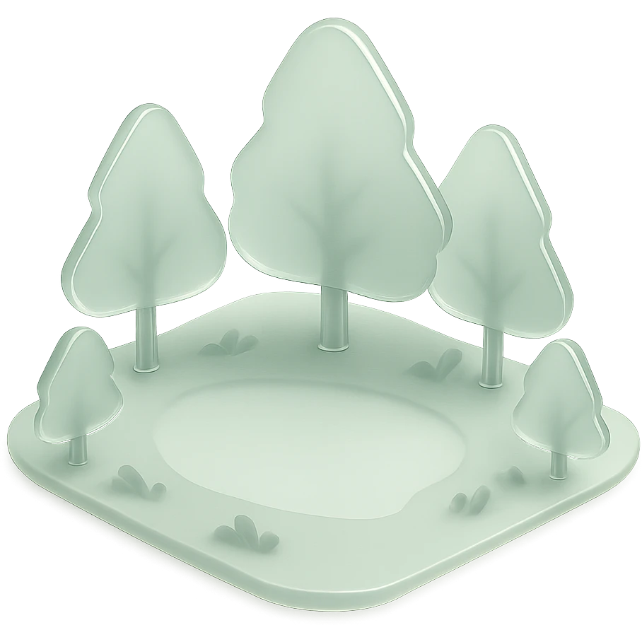 Glanta - clearing" an open space in a forest, light, spacious, minimal. emoji