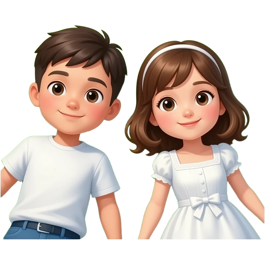 boy and girl in white dress lay on grass emoji