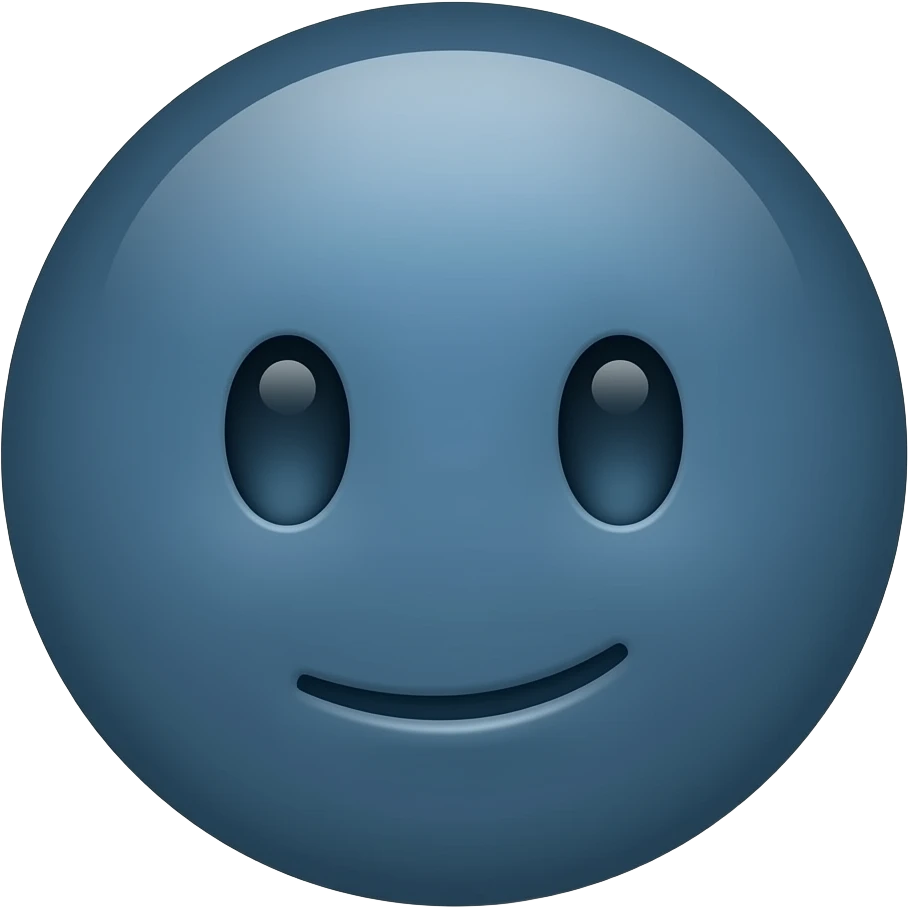 make an unhinged dark blue circle with a face emoji