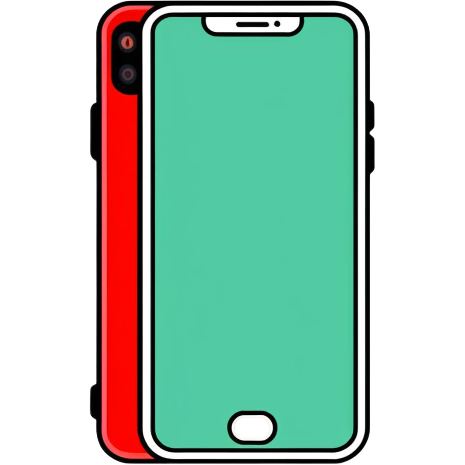 mobile phone, vibrant red color #ff0039 emoji