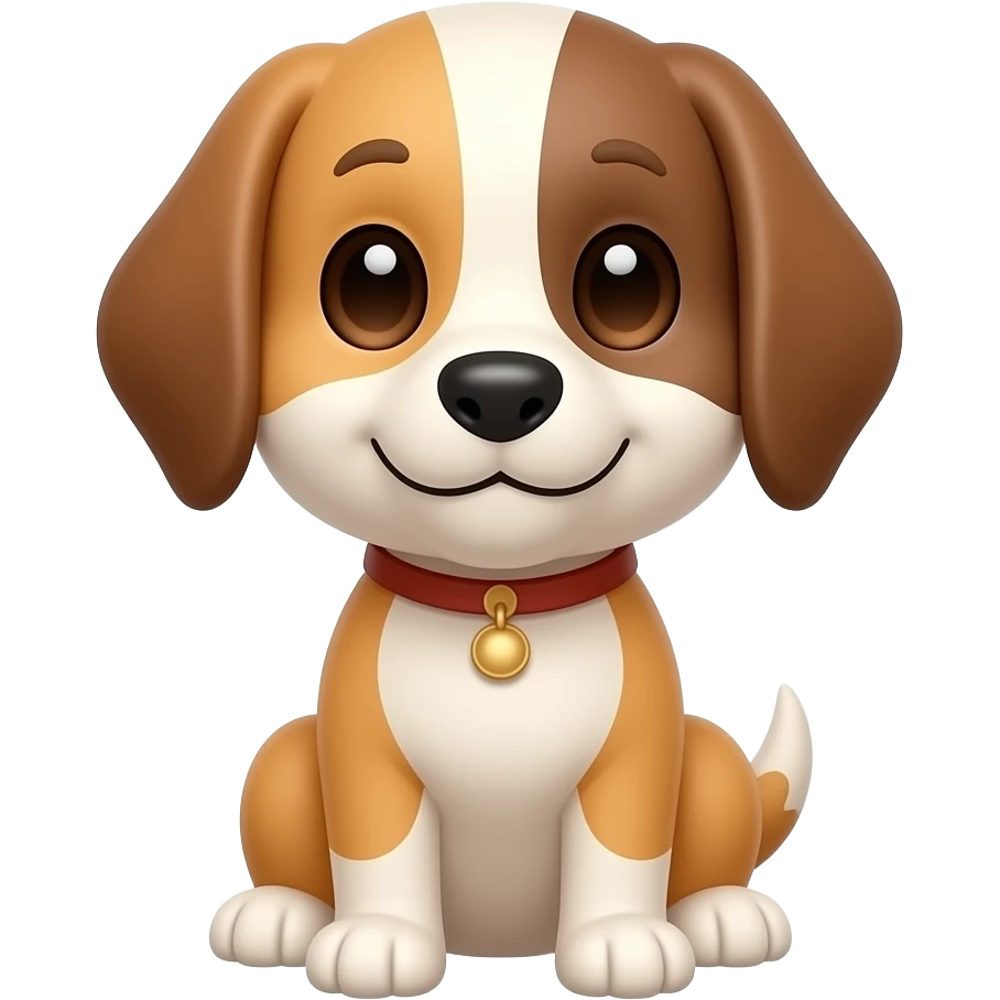 dog, cartoonish, facing front, sitting on its 4 feets emoji