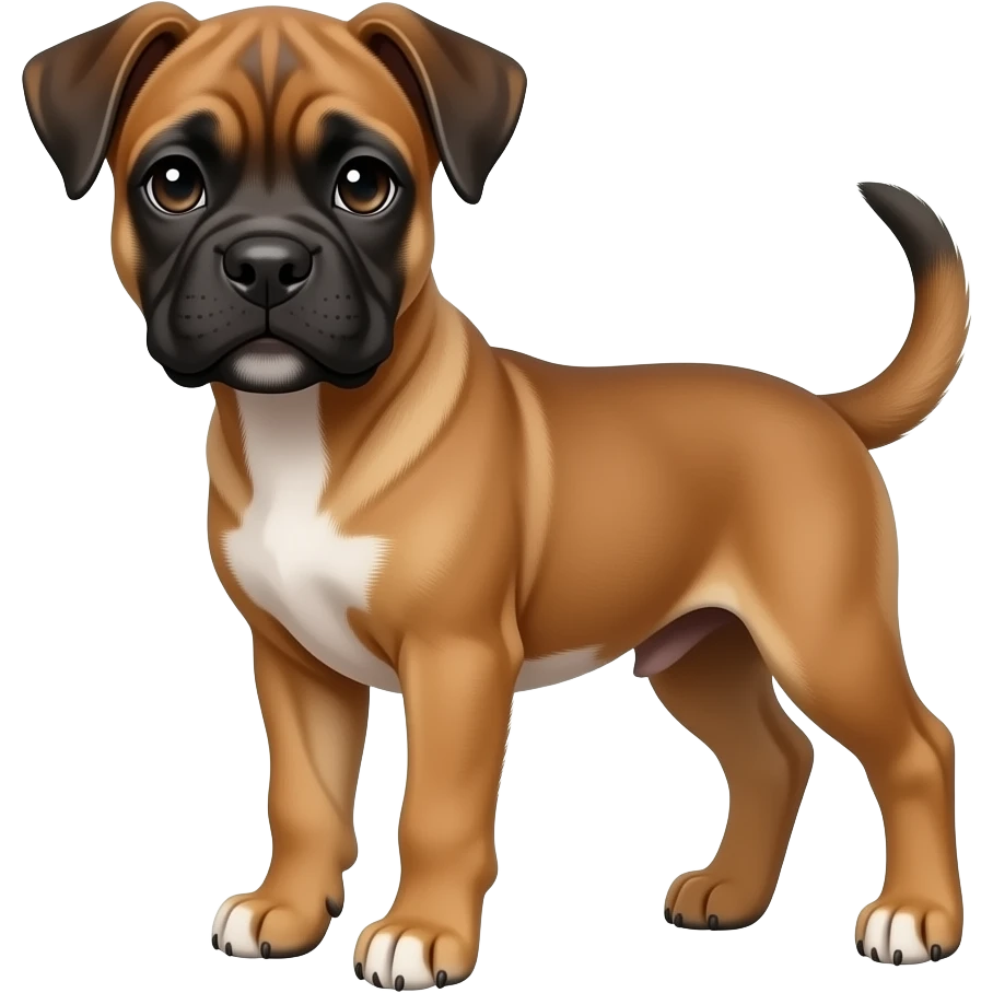 belgian malinois and boxer mix puppy emoji, puppy has floppy ears emoji