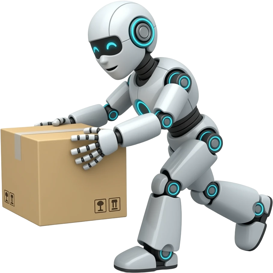 robot moving box emoji