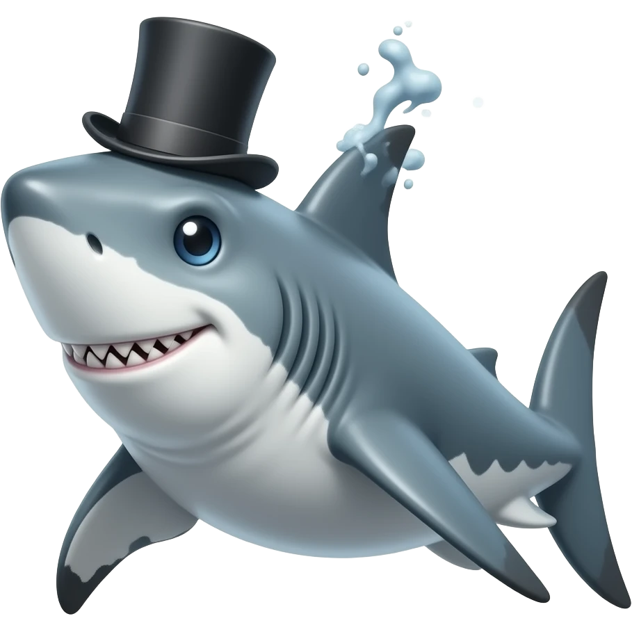 Shark with a top hat emoji | AI Emoji Generator