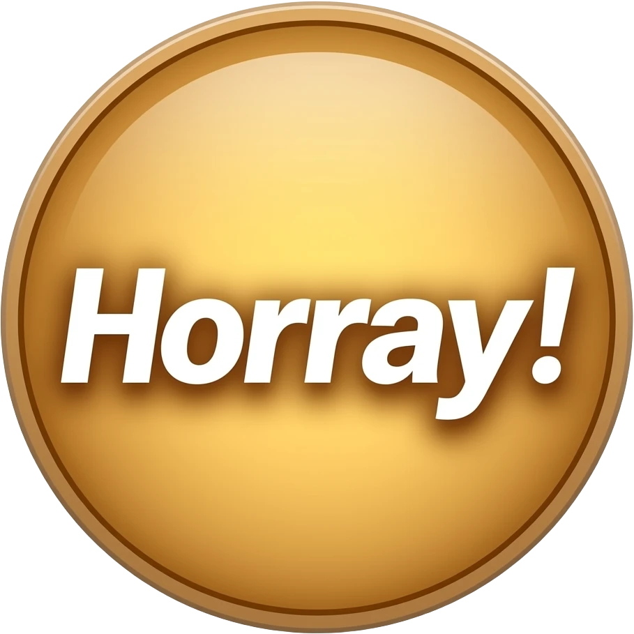 Horray! word emoji