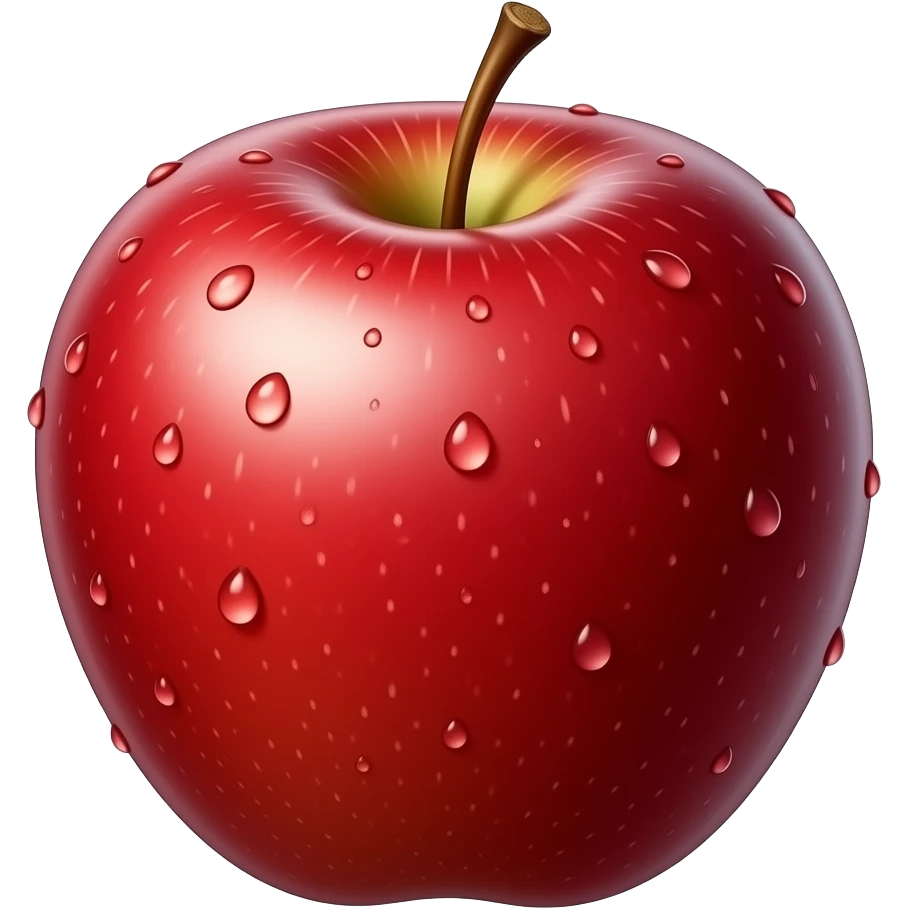Cinematic crisp, shiny red apples, glistening under soft natural light, perfectly round with tiny water droplets, warm rich hues, highly detailed and fresh. emoji