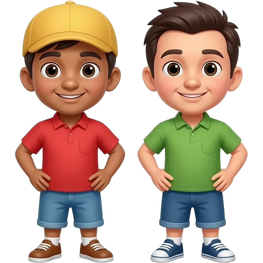 Motu Patlu cartoon character standing together emoji emoji