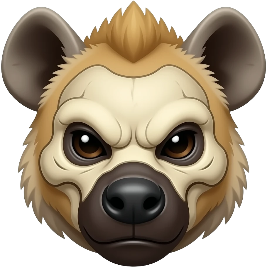 Голова гиены злая с черепом динозавра на морде emoji