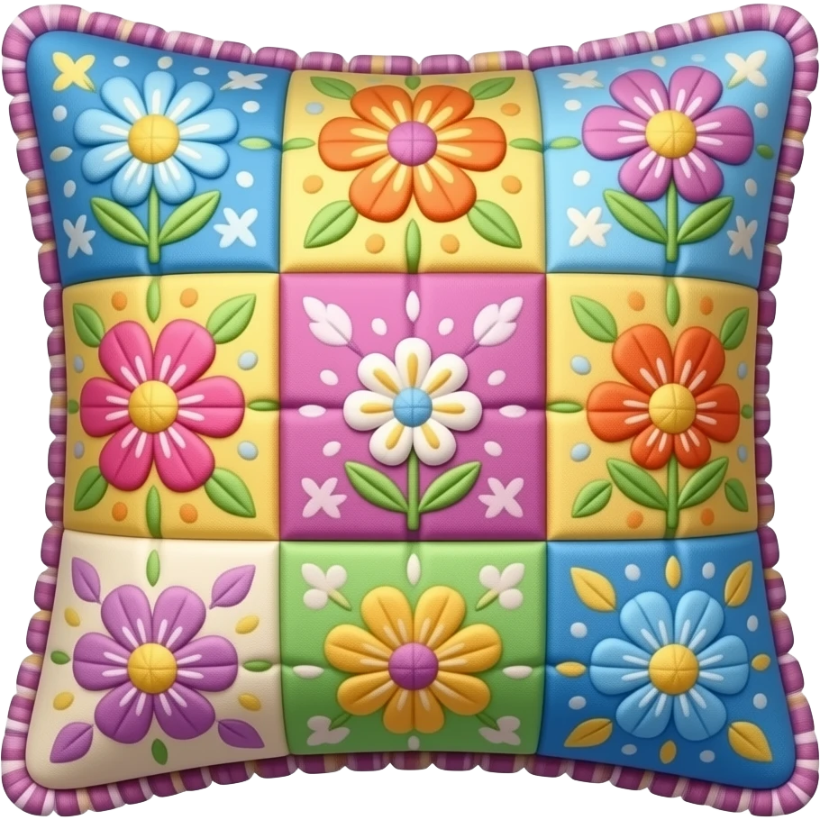 patchwork cushion emoji