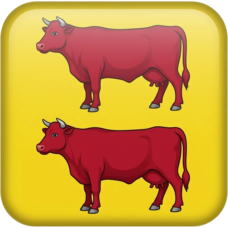 Béarn Flag Le drapeau actuel affiche deux vaches rouges sur un fond jaune doré. emoji