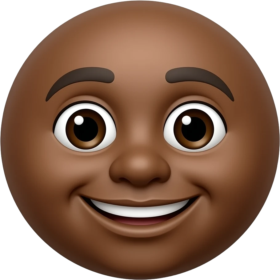can you make the skin colour of "😊" brown? keep the round chape and the same smile emoji