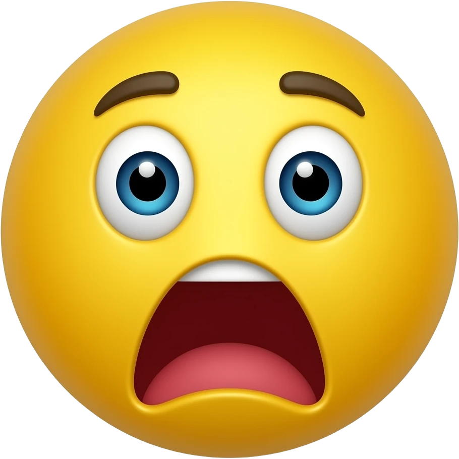 A circular yellow shocked laughing emoji face emoji