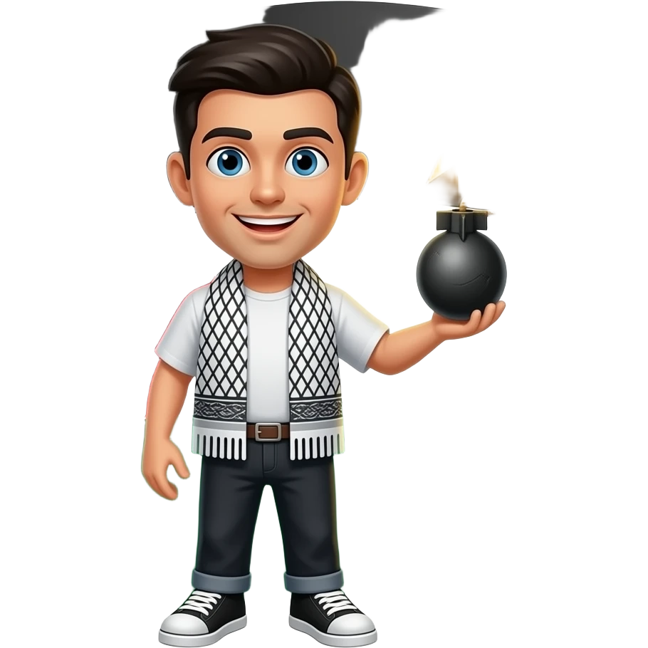 Palestinian Guy with a bomb emoji
