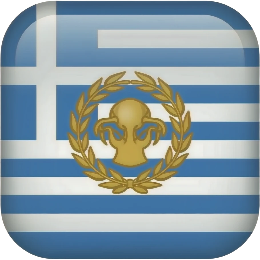 Greek flag with Pontic symbol in the center emoji