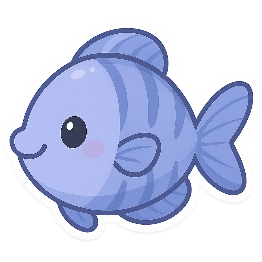 一只可爱的蓝紫色热带鱼 emoji