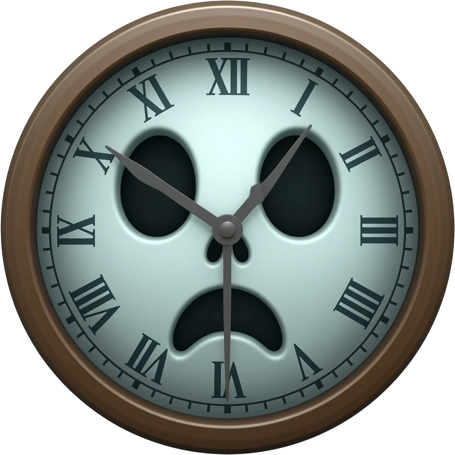 a haunted clock emoji