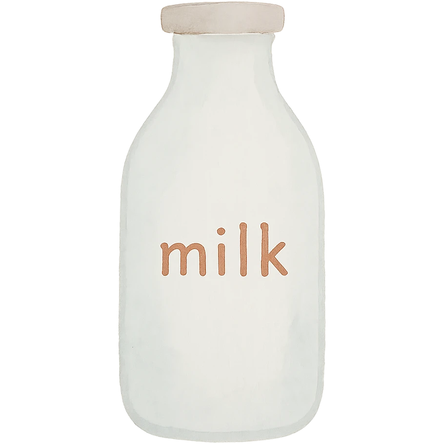 a bottle of milk with milk written on it emoji