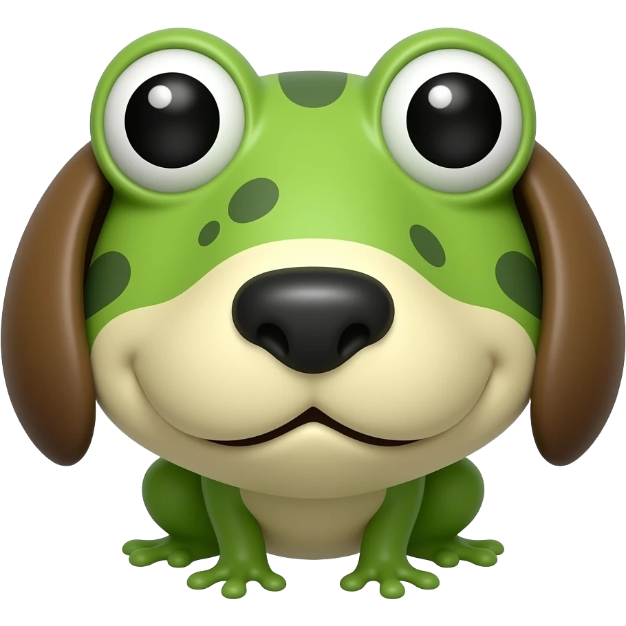 An icon that combines a frog and a dog. emoji