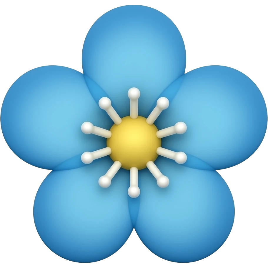 Una flor azul emoji