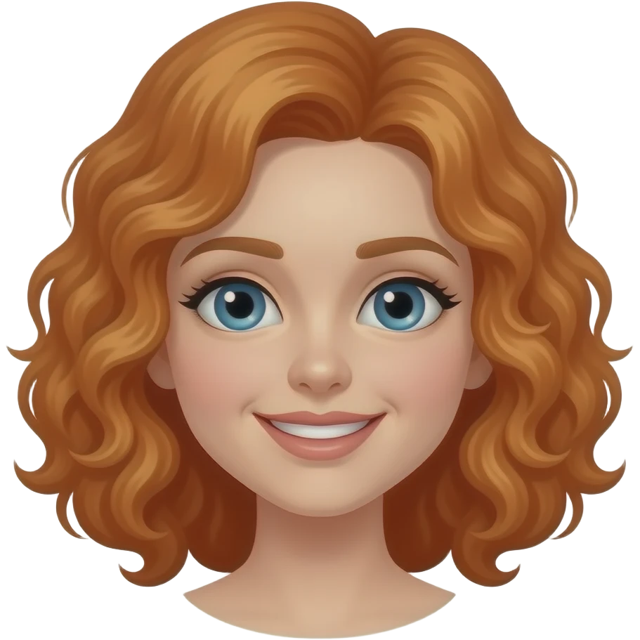 Red head with curly hair emoji